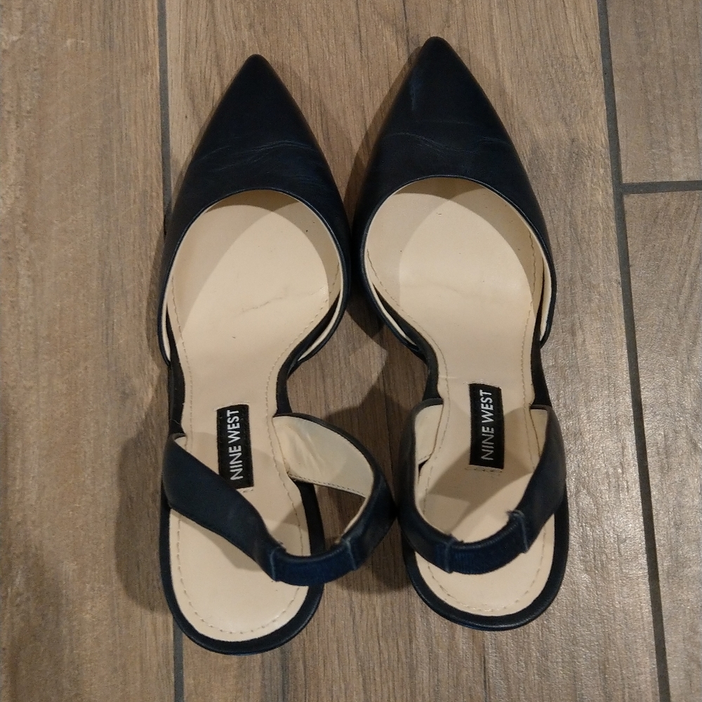 Nine West blue sling back heels 💙 👠